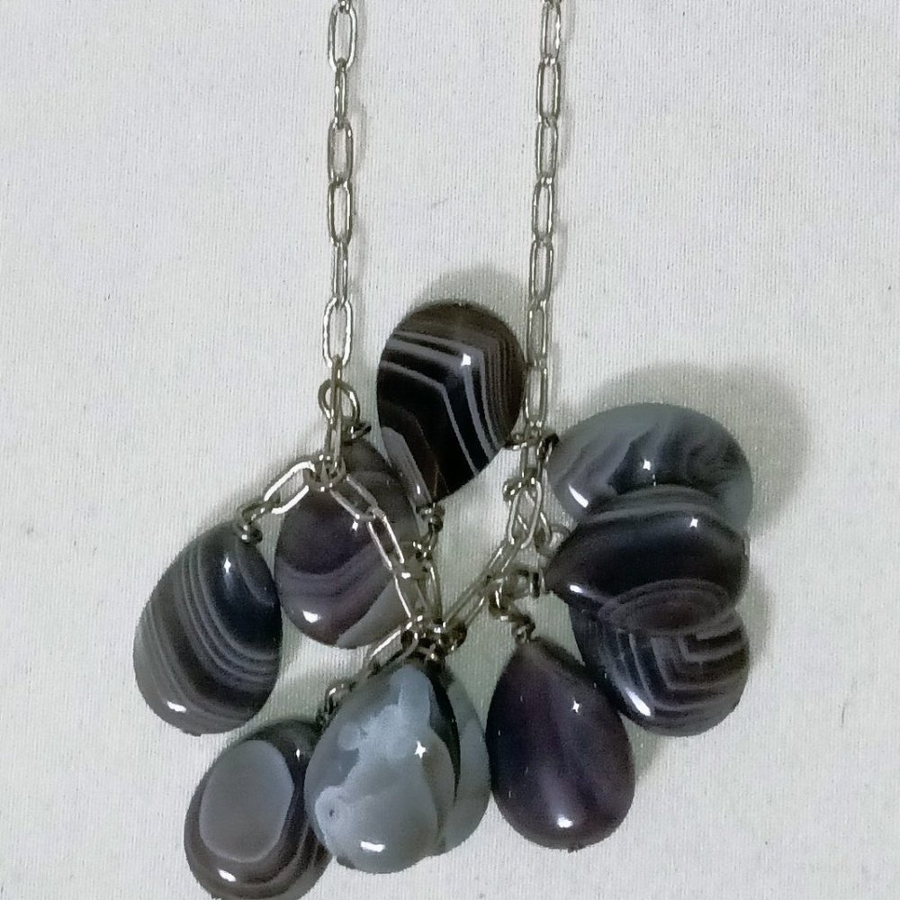J. Jill Polished Grey Agate Necklace